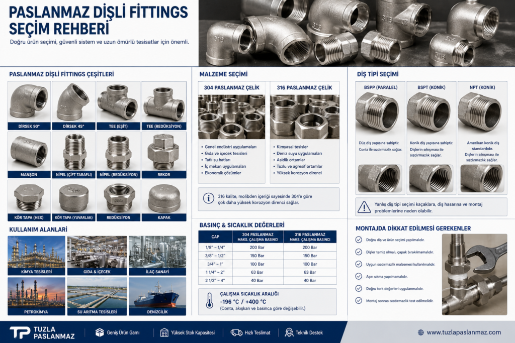 Dişli Fittings Seçim Rehberi 